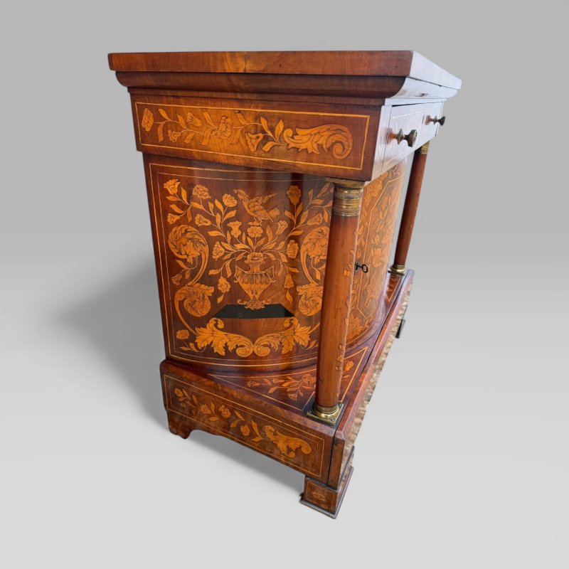 Antique 18th Century Dutch Marquetry Mahogany Console Wall Table Cabinet - Image 8